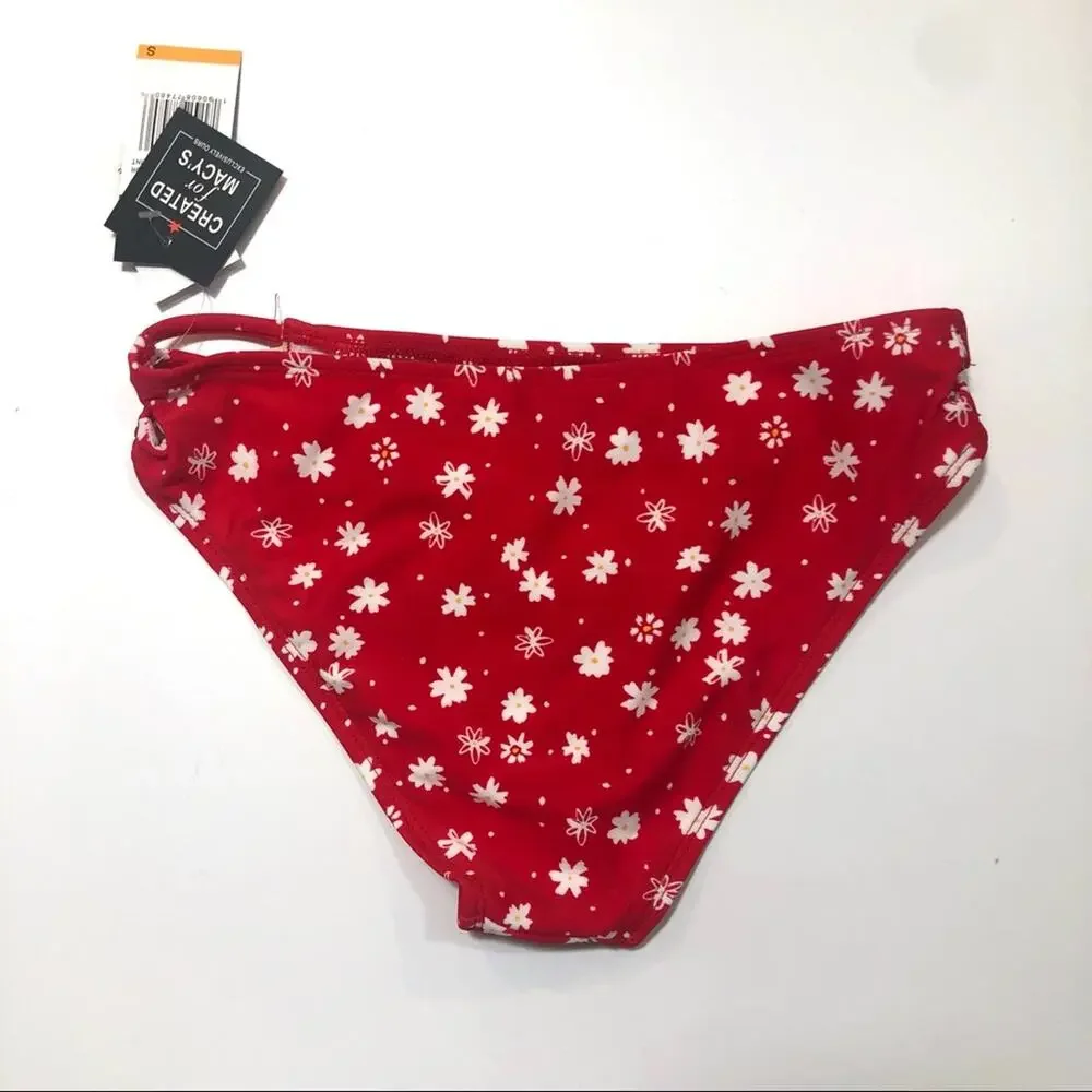 California Waves red strappy  bikini swim bottom